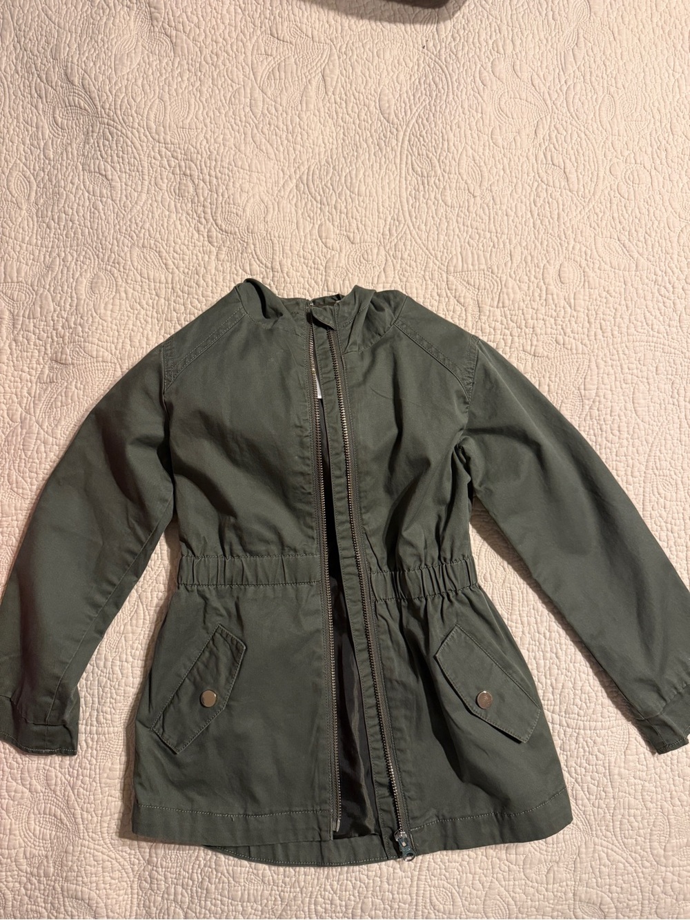 SO Olive Green Hooded Utility Jacket